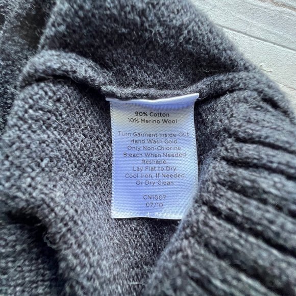 Talbots Classic Gray Cotton and Wool Pullover Sweater, Size Large, EUC! - Picture 6 of 12